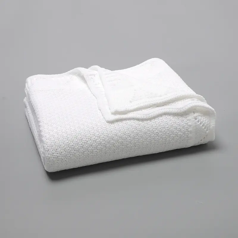 100*80cm Knitted Baby Blankets Breathable Lightweight Newborn Swaddle Receiving Quilt for Infant Boys Girls Toddler Throwing Mat