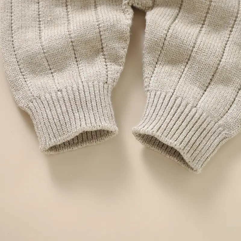 Baby Jumpsuits Knitted Solid Color Newborn Boys Girls Full Sleeve Rompers Hats Clothes Sets 2pcs Infant Toddler Playsuits Outfit