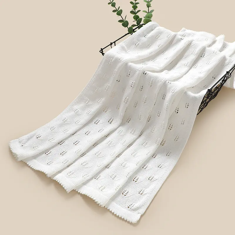 Baby Blankets Knitted 90*70cm Newborn Boys Girls Stroller Swaddle Wrap Sleeping Stuff Solid Cotton Infantil Receiving Quilts Mat