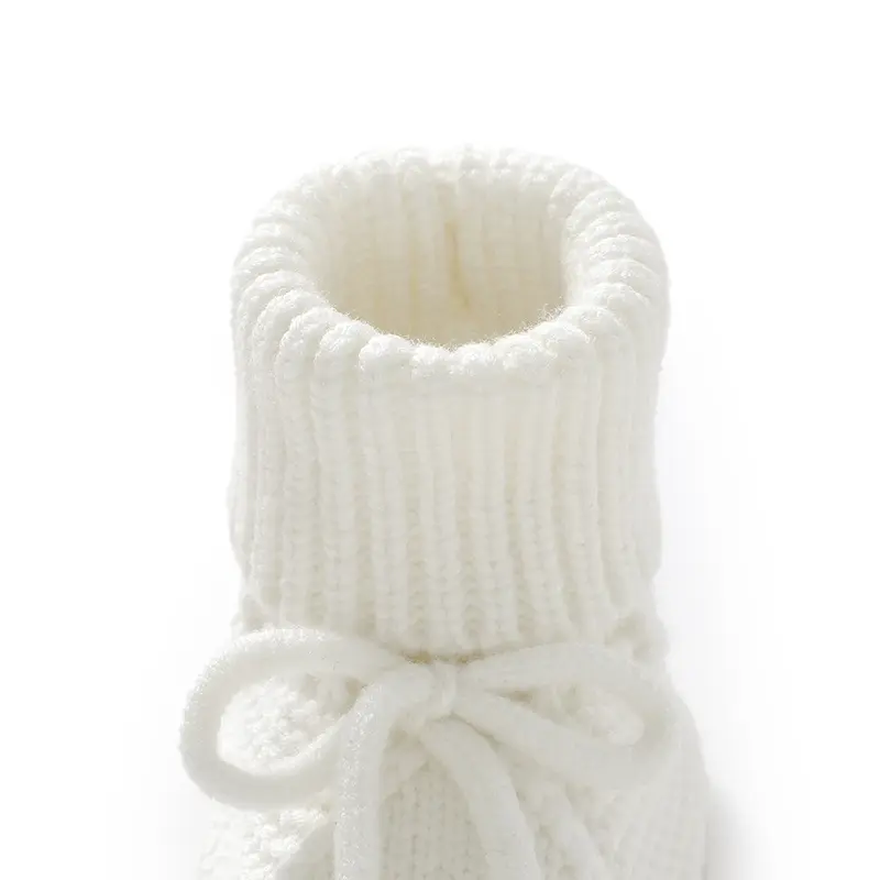 0-18months Baby Girls First Walkers Shoes Soft Sole Knit Newborn Infant Bowknot Prewalkers Hand Crochet Toddler Non-Slip Footwar