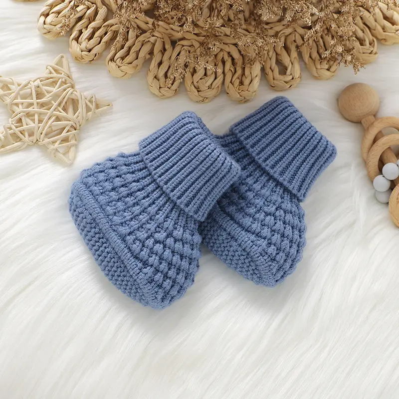 Soft Warm Knitted Newborn Booties Baby Boys Girls Socks Shoes Infant Unisex First Walkers 0-1Y Toddler Outdoor Indoor Crawl Crib
