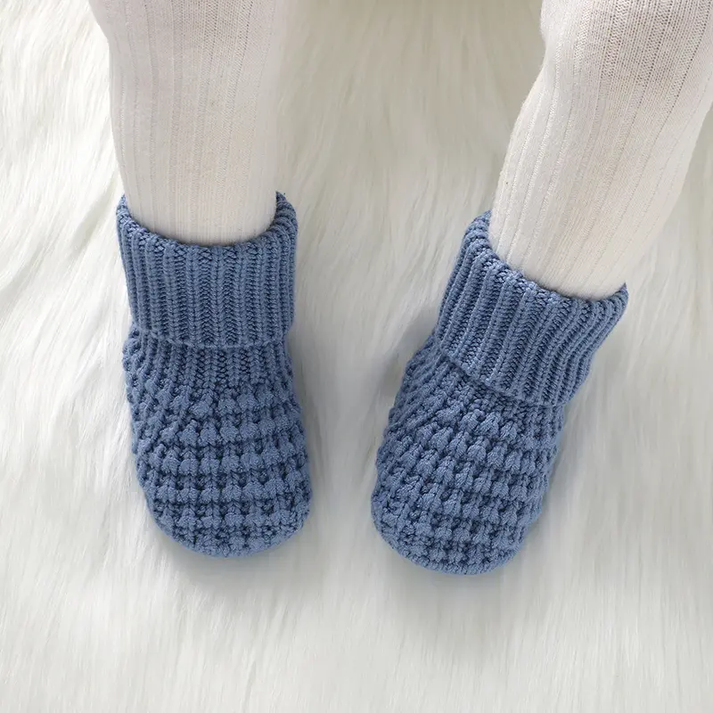 Soft Warm Knitted Newborn Booties Baby Boys Girls Socks Shoes Infant Unisex First Walkers 0-1Y Toddler Outdoor Indoor Crawl Crib