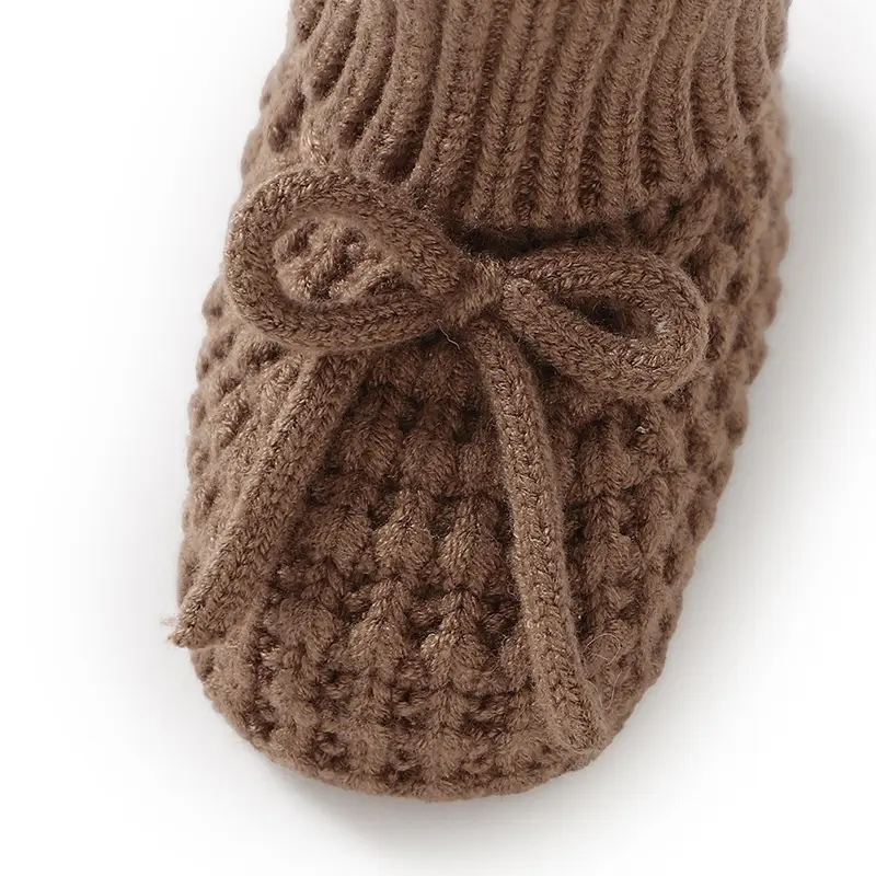 Baby Booties Hand Knitted 0 to 12 Month Infant Boy & Girl First Crib Socks Shoes Soft Sole Toddler Solid Outdoor Indoor Footwear