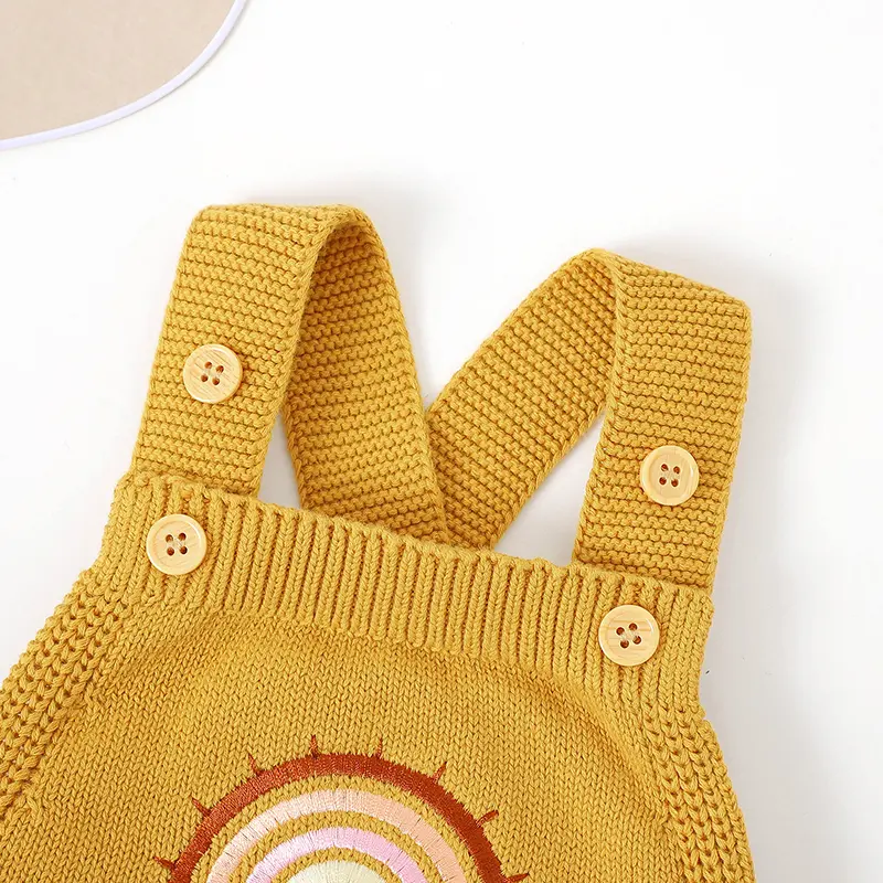 0-18m Baby Bodysuits Cotton Sleeveless Newborn Infantil Boys Girls Rainbow Embroidery Onesie Jumpsuits Toddler Outfits Playsuits