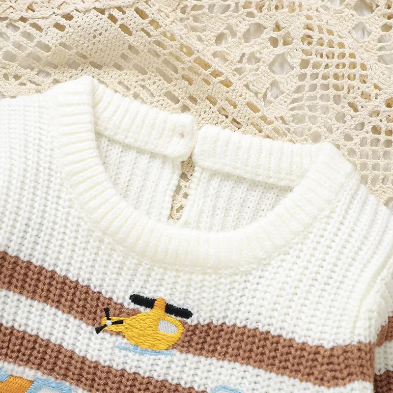 Baby Girls Knitted Sweaters Autumn Casual Round Neck Long Sleeve Newborn Infant Boys Pullovers Jumpers 1-3Y Toddler Knitwear Top