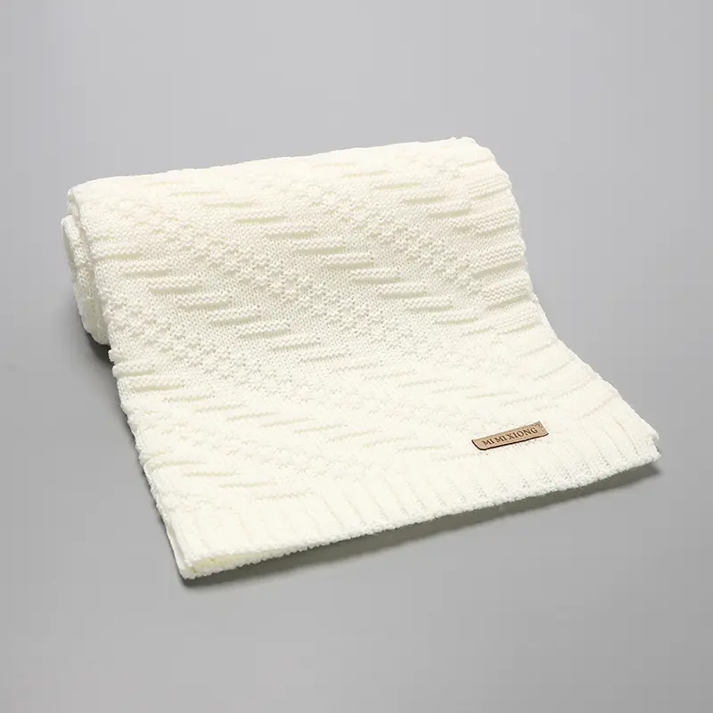 Newborn Baby Blankets Knitted Infant Kids Boys Month Swaddle Wrap Sleepsack for Stroller Bassinet 100*80cm Toddler Girl Play Mat