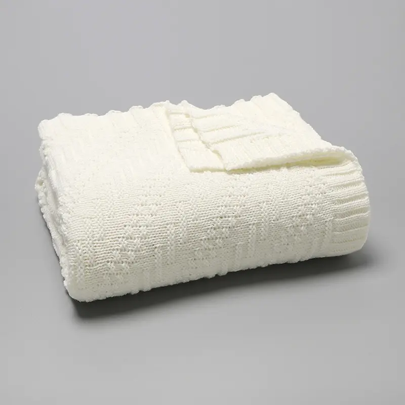 Newborn Baby Blankets Knitted Infant Kids Boys Month Swaddle Wrap Sleepsack for Stroller Bassinet 100*80cm Toddler Girl Play Mat