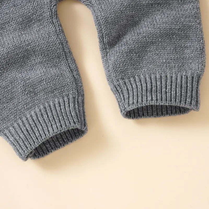 Baby Rompers Clothes Spring Autumn Solid Full Sleeve Knitted Newborn Infant Boys Girls Jumpsuits Hats Outfits Sets 0-18m Costume