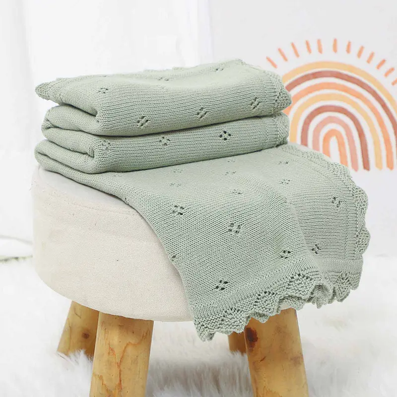 Baby Knitted Blankets Cotton 90*70cm Newborn Boy Girl Swaddle Wrap Best Comfort All Seasons Infant Unisex Stroller Bedding Cover