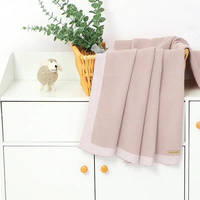 Baby Cotton Blankets Soft Comfortable Knit Newborn Boys Girls Dual-Use Stroller Swaddle Wrap Quilts Covers 100*80cm Throwing Mat