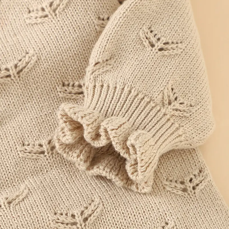 Baby Girl Knitted Rompers Autumn Solid Newborn Infant Boys Long Sleeve Jumpsuits Clothes 0-18m Toddler One Pieces Cotton Outfits