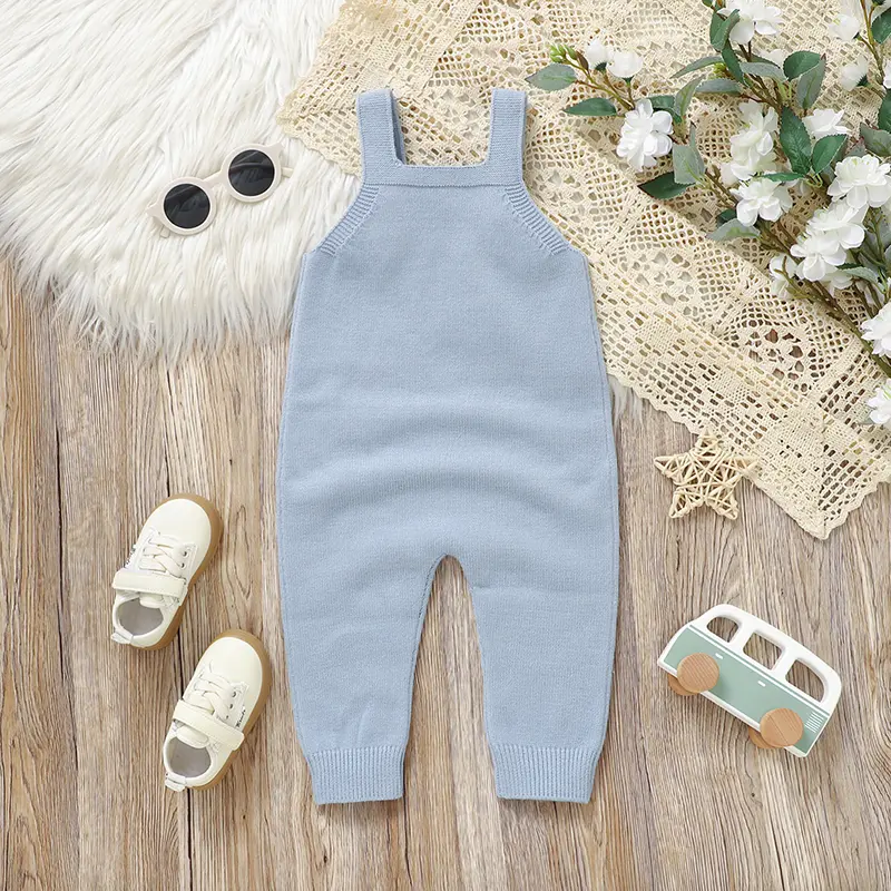 Baby Sleeveless Rompers Fall Winter Bear Knitted Newborn Infant Boys Girls Pajamas Jumpsuits Outfits One Piece Kid Clothes 0-18m