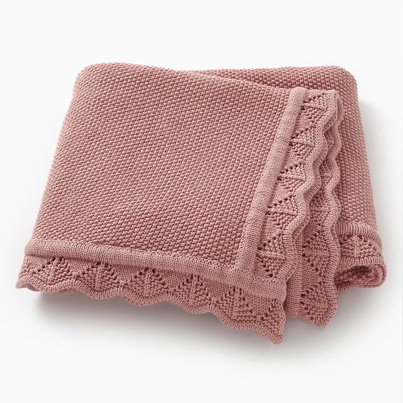 Newborn Baby Bedding Blanket Knitted Infant Boys Girls Comfortable Stroller Swaddle Wrap Plaid 90*70cm Toddler Solid Sleep Stuff