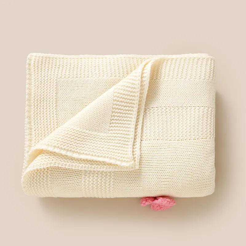 Baby Knitted Blankets 90*70cm Fashion Bowknot Newborn Boys Girls Stroller Crib Nap Bedding Cradle Quilts Toddler Throwing Mats