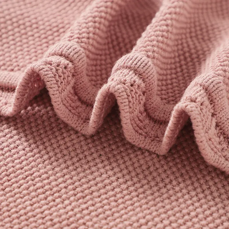 Newborn Baby Bedding Blanket Knitted Infant Boys Girls Comfortable Stroller Swaddle Wrap Plaid 90*70cm Toddler Solid Sleep Stuff