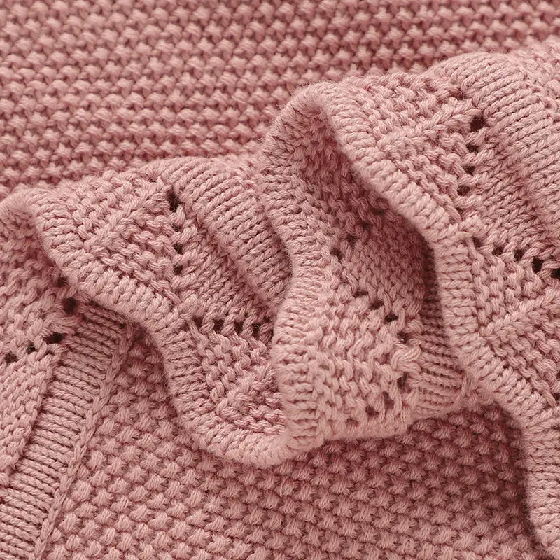 Newborn Baby Bedding Blanket Knitted Infant Boys Girls Comfortable Stroller Swaddle Wrap Plaid 90*70cm Toddler Solid Sleep Stuff