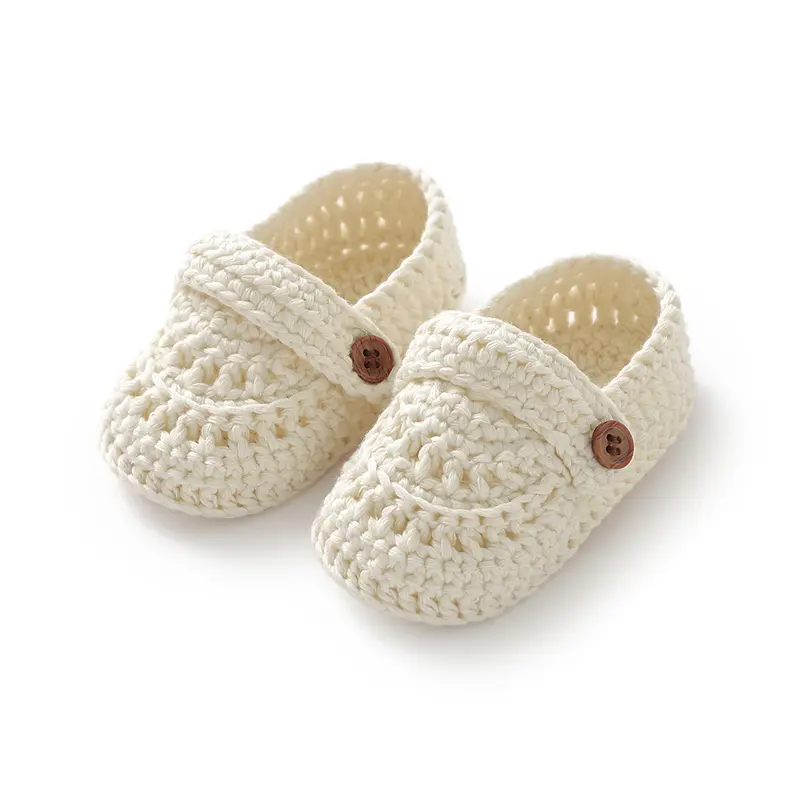 Baby Girls First Walker Shoes Adorable Solid Hand Knit Newborn Infant Slip On Prewalkers 0-12m Toddler Outdoor Indoor Floor Wear