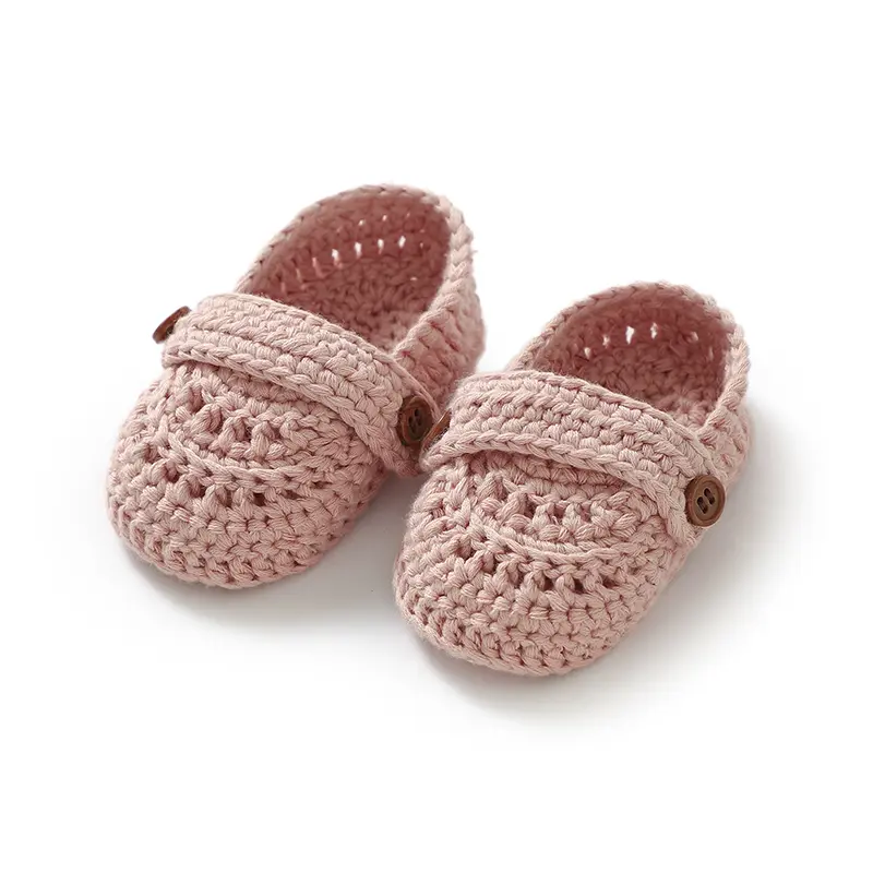 Baby Girls First Walker Shoes Adorable Solid Hand Knit Newborn Infant Slip On Prewalkers 0-12m Toddler Outdoor Indoor Floor Wear
