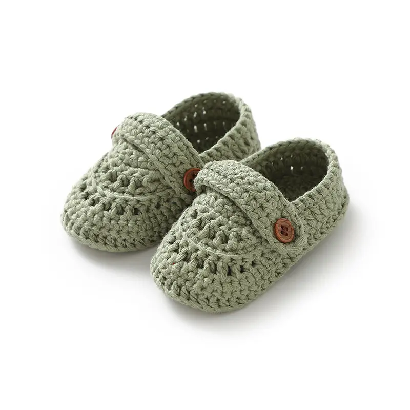 Baby Girls First Walker Shoes Adorable Solid Hand Knit Newborn Infant Slip On Prewalkers 0-12m Toddler Outdoor Indoor Floor Wear