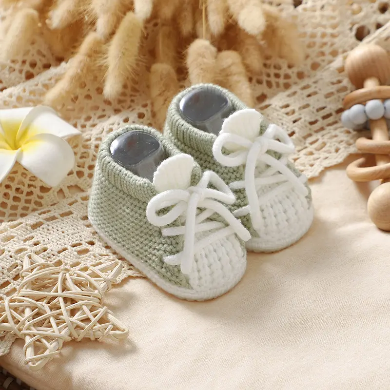 Baby Booties Knitted Infant Boy Girl Non-Slip First Walkers 0-18m Newborn Netural Soft Soled Crib Shoes Toddler Outdoor Footwear