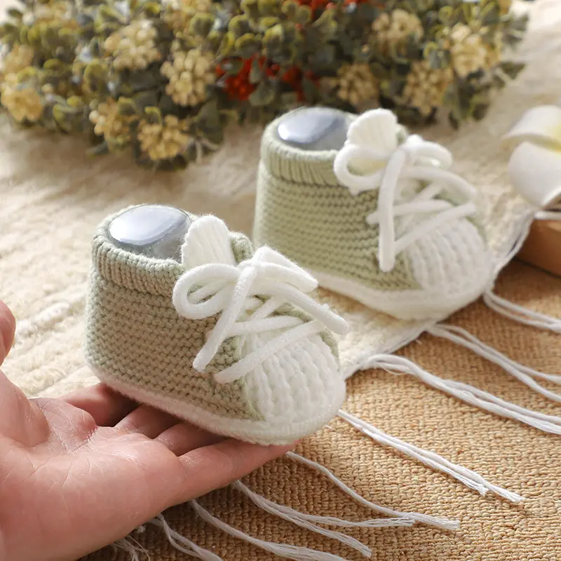 Baby Booties Knitted Infant Boy Girl Non-Slip First Walkers 0-18m Newborn Netural Soft Soled Crib Shoes Toddler Outdoor Footwear