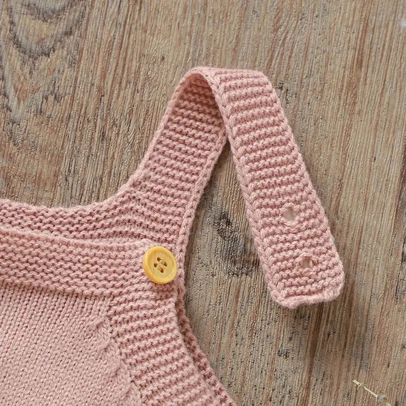 Fashion Pink Letter Knit Newborn Baby Girls Romper Clothes Spring Fall Winter Infant Toddler Outwear Jumpsuit One Piece Playsuit