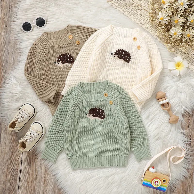 Newborn Baby Sweater Knitted Winter Crew Neck Long Sleeve Infant Boys Girls Pullovers Casual Outwear Jumper for Toddler Knitwear