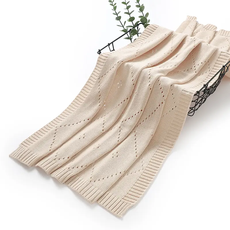 Baby Blankets 90*70cm Cotton Knitted Newborn Infant Boy Girl Super Soft Muslin Swaddle Wrap Stuff for Stroller Bed Toddler Sheet