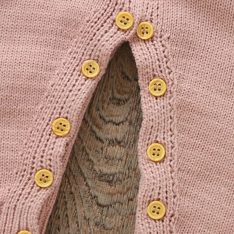 Fashion Pink Letter Knit Newborn Baby Girls Romper Clothes Spring Fall Winter Infant Toddler Outwear Jumpsuit One Piece Playsuit