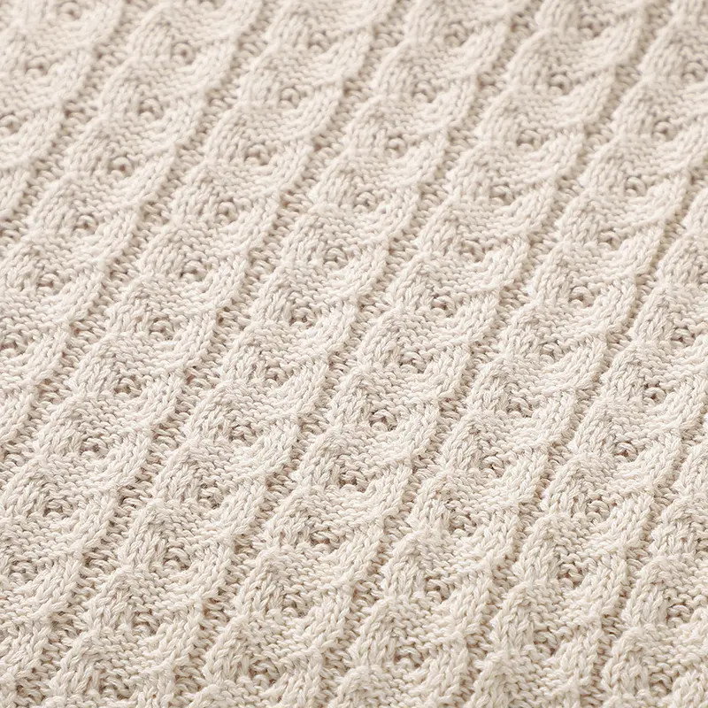Baby Blankets Swaddle Wrap Solid Knitted for Newborn Boys Girls Stroller Bedding Accessories Infantil Crib Nap Cellular 100*80cm