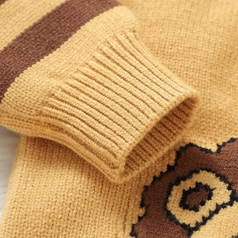 Cute Lion Knitted Baby Sweater Infant Boy Girls Pullovers Top Crew Neck Long Sleeve Autumn Winter Newborn Outerwear Warm Clothes
