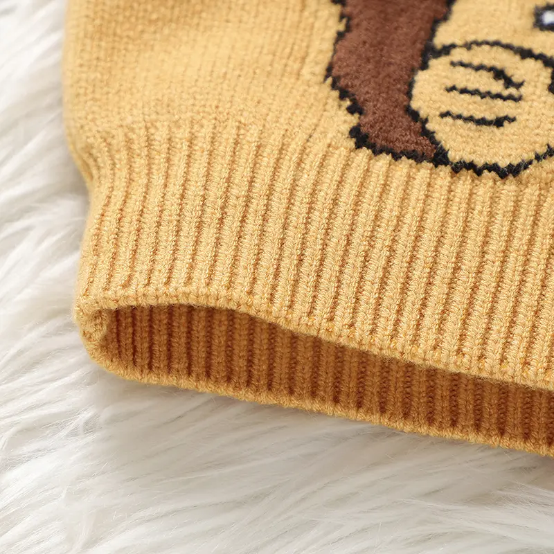 Cute Lion Knitted Baby Sweater Infant Boy Girls Pullovers Top Crew Neck Long Sleeve Autumn Winter Newborn Outerwear Warm Clothes