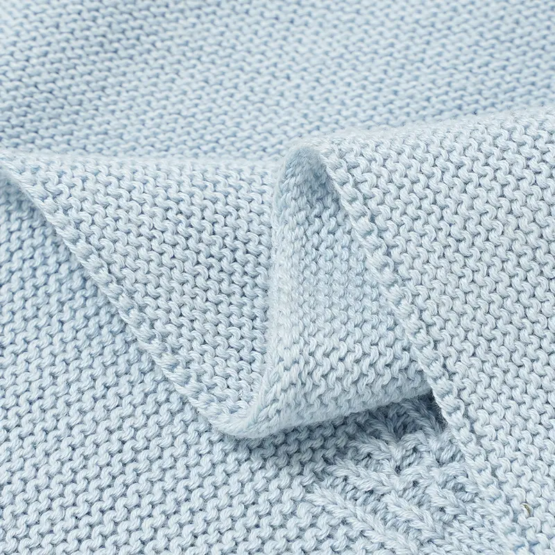 Baby Cotton Knitted Blankets 100*80cm Newborn Breathable Infant Boys Girls Monthly Stroller Swaddle Wrap Toddler Quilts Cellular