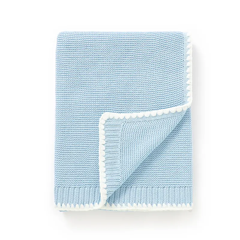 Baby Blankets Cotton Knitted Newborn Boys Girls Ultra-Soft Reversible Sleeping Covers Stuff for Stroller Bassinet 100*80cm Mats