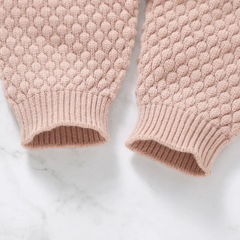 0-18m Autumn Winter Long Sleeve Knitted Newborn Boys Girls Jumpsuits Hats Outfits 2pcs/Sets Infant Overalls Baby Romper Clothes