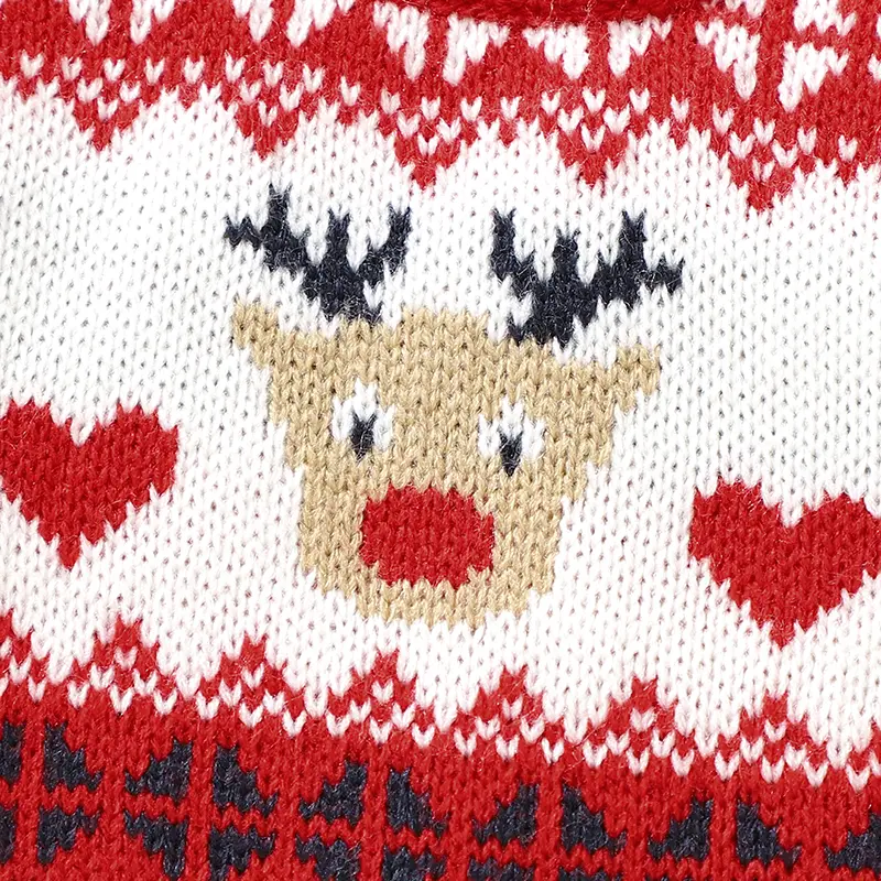 Winter Newborn Christmas Rompers 0-18m Red Reindeer Knit Infant Boys Girl Long Sleeve Playsuits Hats Set Toddler Outwear Clothes