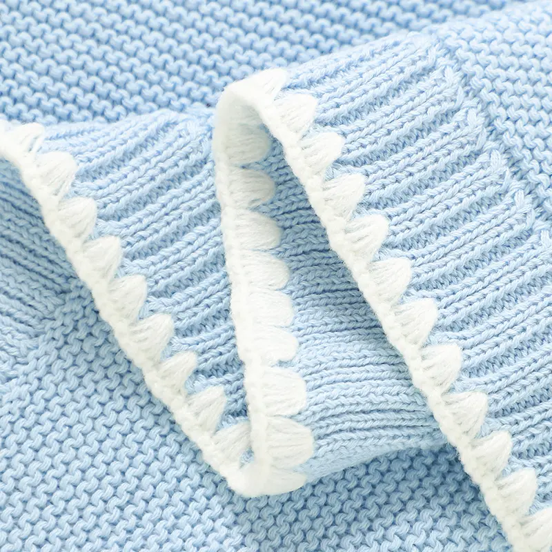 Baby Blankets Cotton Knitted Newborn Boys Girls Ultra-Soft Reversible Sleeping Covers Stuff for Stroller Bassinet 100*80cm Mats