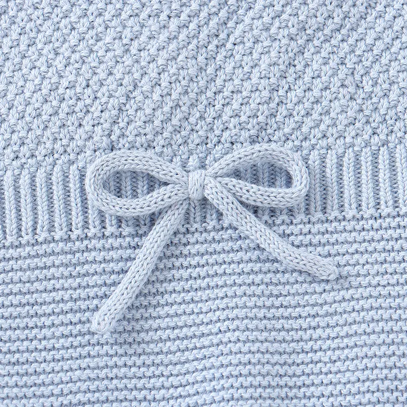 Baby Girls Cotton Rompers Sleeveless Knit Newborn Infant Blue Jumpsuits 0-18m One Piece Toddler Sunsuit Outfits Children Clothes