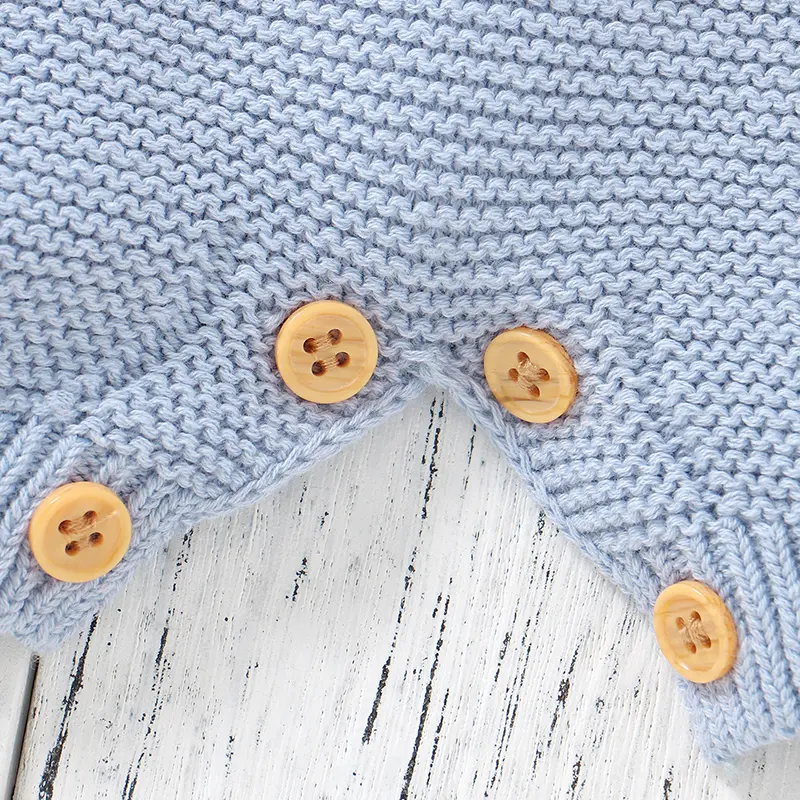 Baby Girls Cotton Rompers Sleeveless Knit Newborn Infant Blue Jumpsuits 0-18m One Piece Toddler Sunsuit Outfits Children Clothes