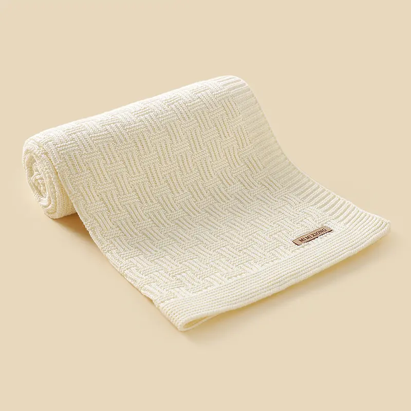 Baby Blankets Swaddle Wrap 90*70cm Newborn Netural Solid Color Knitted Stroller Basket Bedding Covers Stuff Portable All Seasons