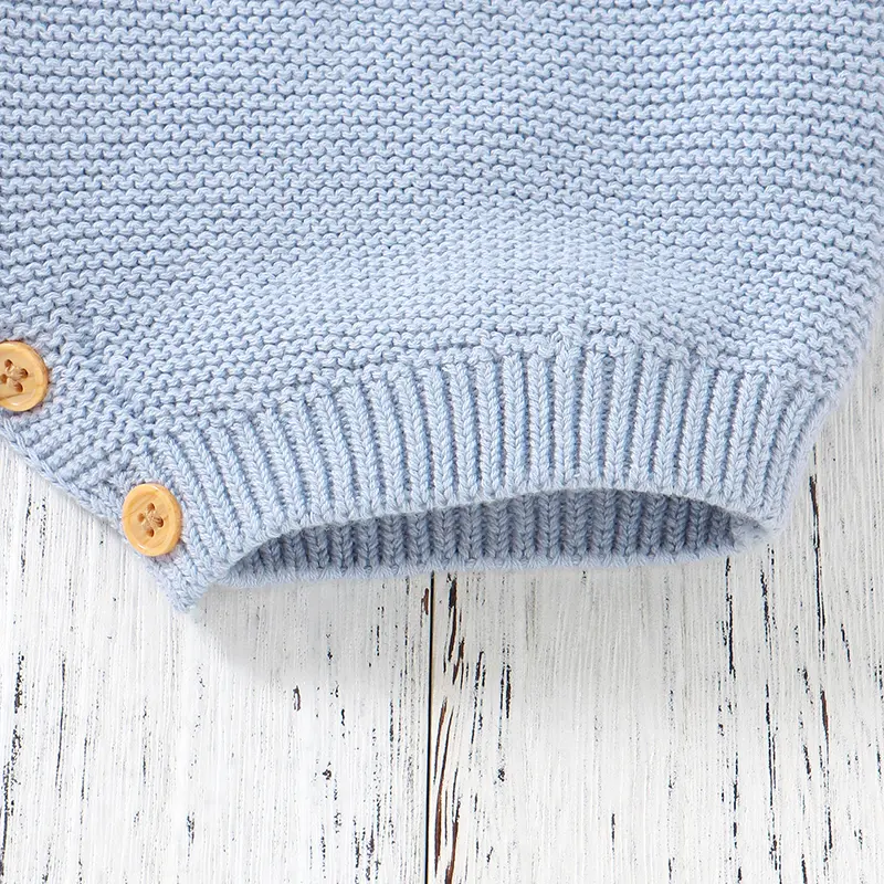 Baby Girls Cotton Rompers Sleeveless Knit Newborn Infant Blue Jumpsuits 0-18m One Piece Toddler Sunsuit Outfits Children Clothes