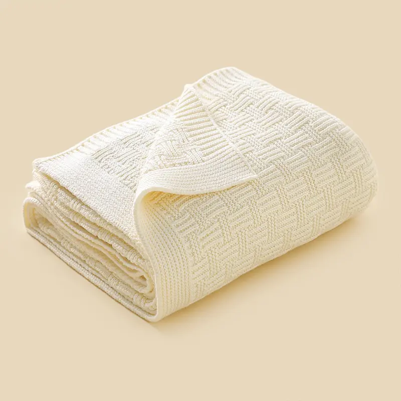 Baby Blankets Swaddle Wrap 90*70cm Newborn Netural Solid Color Knitted Stroller Basket Bedding Covers Stuff Portable All Seasons
