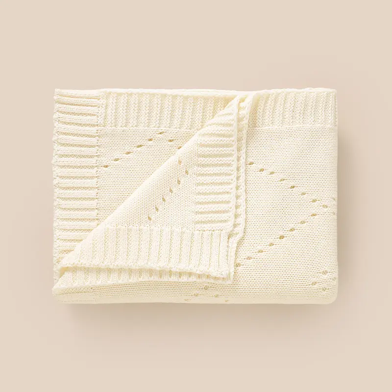 90*70cm Cotton Baby Stroller Blankets Swaddle Wrap Breathable Lightweight Knitted Newborn Boys Girls Bed Cellular Receiving Mats