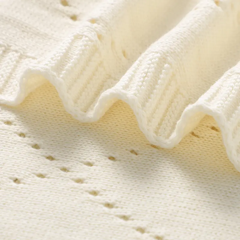 90*70cm Cotton Baby Stroller Blankets Swaddle Wrap Breathable Lightweight Knitted Newborn Boys Girls Bed Cellular Receiving Mats