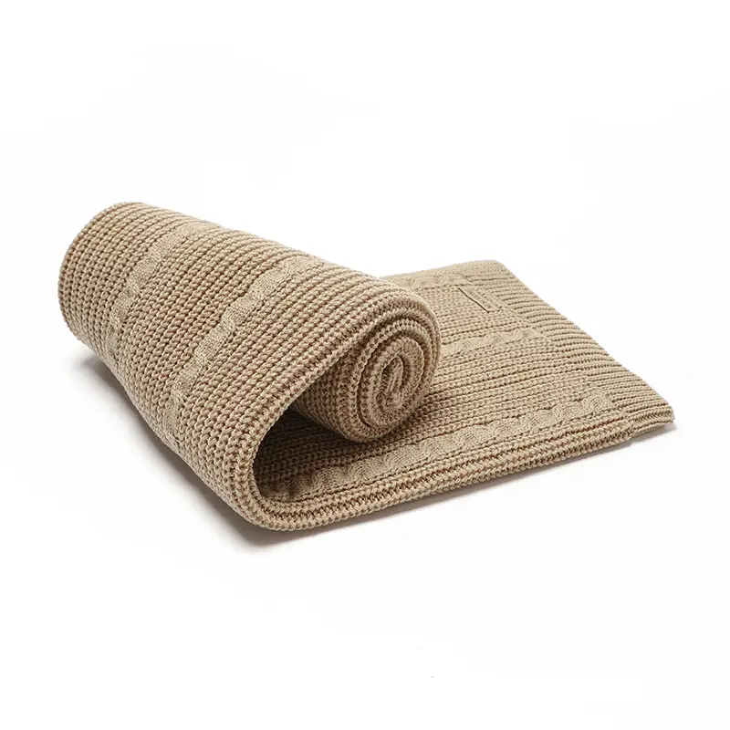 100*80cm Newborn Netural Versatile Stroller Basket Swaddle Wrap Quilts Infant Receiving Mats  Baby Knitted Blankets Swaddle Wrap