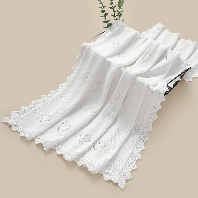 Baby Swaddle Blanket Cotton Soft Knitted Newborn Infant Stroller Bedding Sleeping Covers Stuff 100*80cm Toddler Receiving Quilts