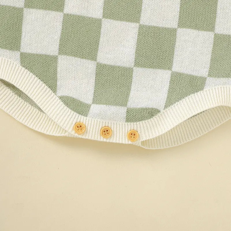 Infant Bodysuits Clothes 0-18m Plaid Pattern Newborn Boys Girls Casual Sleeveless Onesie Body Coverall Toddler Outfits One Piece