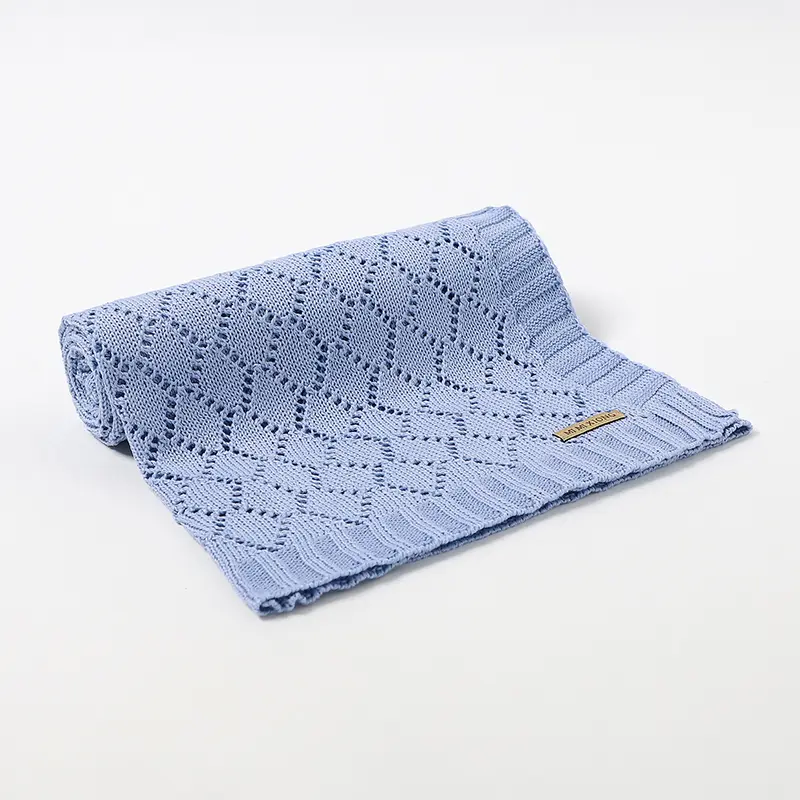 Baby Blanket Knitted Newborn Boys Girls Stroller Bed Sleeping Cover Toddler Infant Bedding Muslin Swaddle Wrapper 100*80CM Plaid