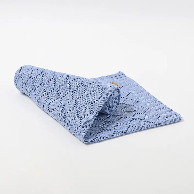 Baby Blanket Knitted Newborn Boys Girls Stroller Bed Sleeping Cover Toddler Infant Bedding Muslin Swaddle Wrapper 100*80CM Plaid