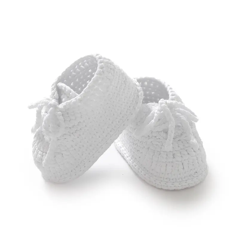 0-18m Autumn Winter Soft Soled Baby First Walkers Knitted Newborn Boys Girls Hand Crochet Socks Shoes Infant Footwear Prewalkers